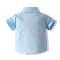 Load image into Gallery viewer, 2 Pieces Set Baby Kid Boys Bow Shirts And Checked Rompers Wholesale 230308376
