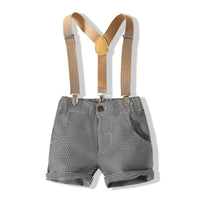 Load image into Gallery viewer, 2 Pieces Set Baby Kid Boys Bow Shirts And Checked Rompers Wholesale 230308376
