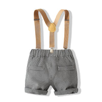 Load image into Gallery viewer, 2 Pieces Set Baby Kid Boys Bow Shirts And Checked Rompers Wholesale 230308376
