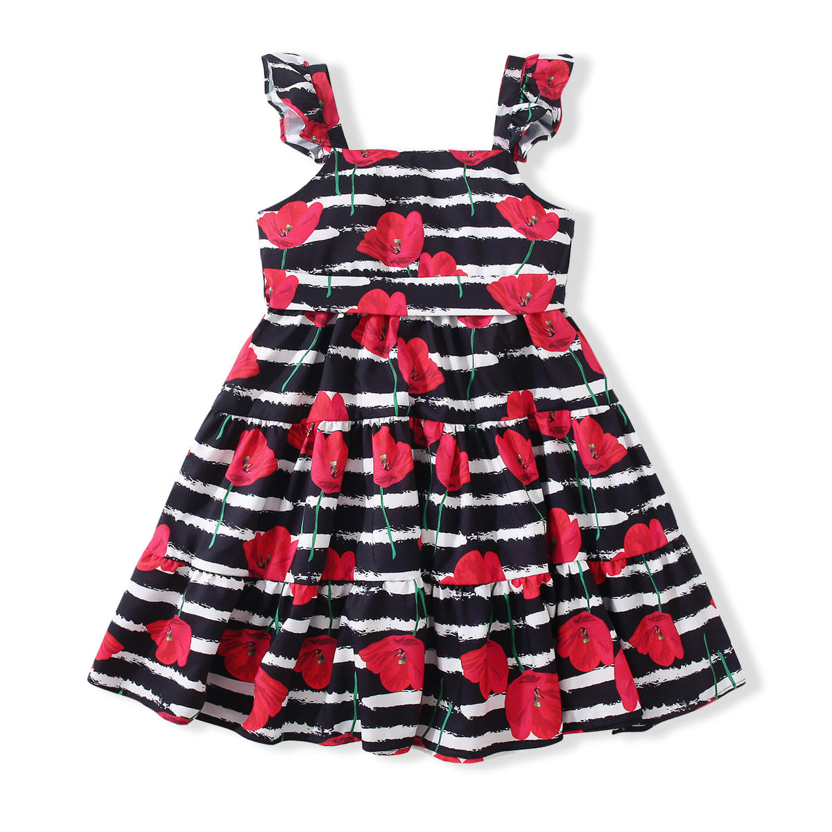 Baby Kid Girls Flower Print Dresses Wholesale 230308378