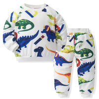 Load image into Gallery viewer, 2 Pieces Set Baby Kid Boys Dinosaur Animals Cartoon Print Hoodies Sweatshirts And Pants Wholesale 230308386
