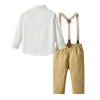 Load image into Gallery viewer, 2 Pieces Set Baby Kid Boys Dressy Bow Shirts And Solid Color Jumpsuits Wholesale 230308401
