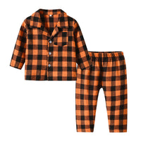 Load image into Gallery viewer, 2 Pieces Set Baby Kid Unisex Checked Tops And Pants Wholesale 230308404
