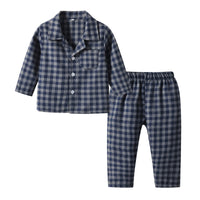 Load image into Gallery viewer, 2 Pieces Set Baby Kid Unisex Checked Tops And Pants Wholesale 230308404
