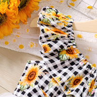 Load image into Gallery viewer, Baby Kid Girls Color-blocking Flower Checked Print Dresses Wholesale 230308414
