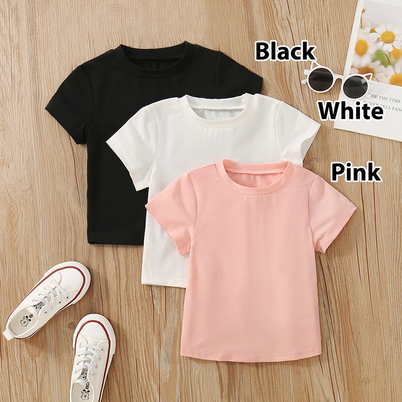 Baby Kid Girls Solid Color T-Shirts Wholesale 230308466