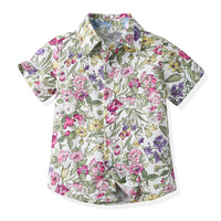 Load image into Gallery viewer, 3 Pieces Set Baby Kid Boys Solid Color Print T-Shirts Shorts And Flower Jackets Outwears Wholesale 230308491
