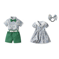 Load image into Gallery viewer, 2 Pieces Set Baby Kid Boys Bow Shirts And Solid Color Shorts Wholesale 230308498
