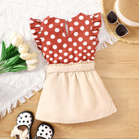Load image into Gallery viewer, 2 Pieces Set Baby Kid Girls Polka dots Tops And Solid Color Skirts Wholesale 230308512
