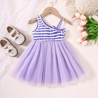 Load image into Gallery viewer, Baby Kid Girls Striped Color-blocking Lace Dresses Wholesale 230308550
