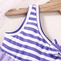 Load image into Gallery viewer, Baby Kid Girls Striped Color-blocking Lace Dresses Wholesale 230308550
