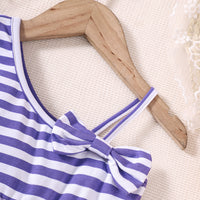 Load image into Gallery viewer, Baby Kid Girls Striped Color-blocking Lace Dresses Wholesale 230308550

