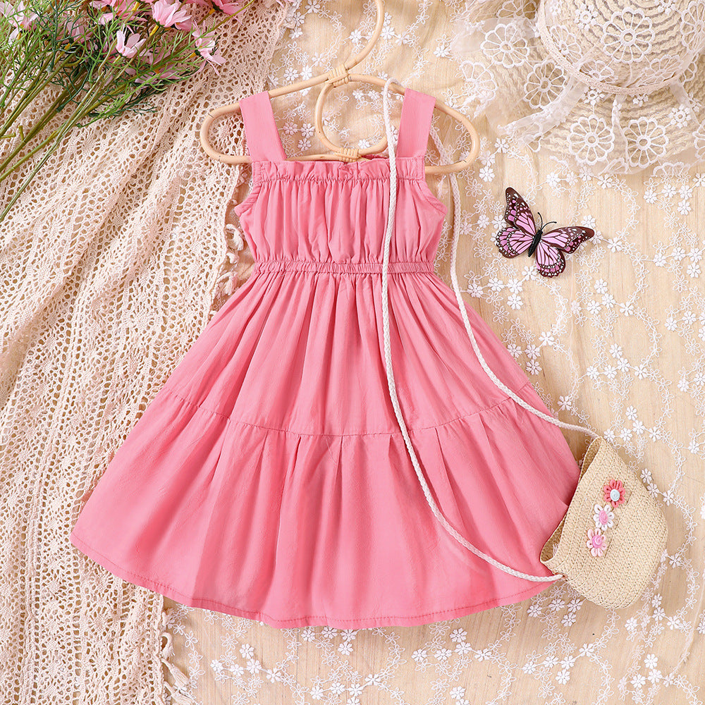 Baby Kid Girls Solid Color Dresses Wholesale 230308553