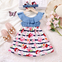 Load image into Gallery viewer, Baby Kid Girls Color-blocking Flower Dresses Wholesale 230308555
