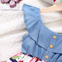 Load image into Gallery viewer, Baby Kid Girls Color-blocking Flower Dresses Wholesale 230308555
