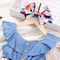 Load image into Gallery viewer, Baby Kid Girls Color-blocking Flower Dresses Wholesale 230308555
