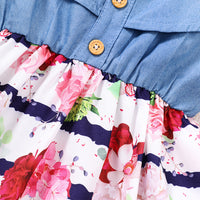 Load image into Gallery viewer, Baby Kid Girls Color-blocking Flower Dresses Wholesale 230308555
