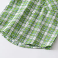 Load image into Gallery viewer, 2 Pieces Set Baby Kid Boys Dressy Checked Bow Shirts And Solid Color Shorts Wholesale 230308587

