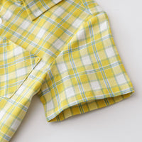 Load image into Gallery viewer, 2 Pieces Set Baby Kid Boys Dressy Checked Bow Shirts And Solid Color Shorts Wholesale 230308587
