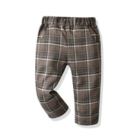 Load image into Gallery viewer, 3 Pieces Set Baby Kid Boys Dressy Checked Vests Waistcoats And Solid Color Bow Shirts And Pants Suits Wholesale 230308592
