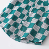 Load image into Gallery viewer, 2 Pieces Set Baby Kid Boys Dressy Checked Bow Shirts And Solid Color Shorts Suits Wholesale 230308596

