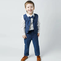 Load image into Gallery viewer, 3 Pieces Set Baby Kid Boys Birthday Party Solid Color Bow Shirts And Vests Waistcoats And Pants Wholesale 230308602
