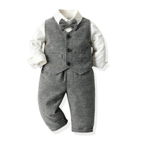 Load image into Gallery viewer, 3 Pieces Set Baby Kid Boys Birthday Party Solid Color Bow Shirts And Vests Waistcoats And Pants Wholesale 230308602
