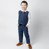 Load image into Gallery viewer, 3 Pieces Set Baby Kid Boys Birthday Party Solid Color Bow Shirts And Vests Waistcoats And Pants Wholesale 230308602
