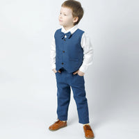 Load image into Gallery viewer, 3 Pieces Set Baby Kid Boys Birthday Party Solid Color Bow Shirts And Vests Waistcoats And Pants Wholesale 230308602
