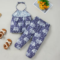 Load image into Gallery viewer, 2 Pieces Set Baby Kid Girls Cartoon Print Tank Tops And Pants Wholesale 230308634
