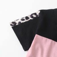 Load image into Gallery viewer, 2 Pieces Set Baby Kid Girls Color-blocking Leopard T-Shirts And Shorts Wholesale 230308635
