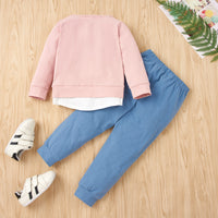 Load image into Gallery viewer, 2 Pieces Set Baby Kid Girls Color-blocking Hoodies Sweatshirts And Pants Wholesale 230308637
