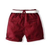 Load image into Gallery viewer, 2 Pieces Set Baby Kid Boys Birthday Party Flower Bow Print Shirts And Solid Color Shorts Wholesale 23030870
