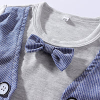 Load image into Gallery viewer, 2 Pieces Set Baby Kid Boys Striped Bow Tops And Shorts Wholesale 23030875
