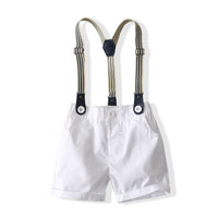 Load image into Gallery viewer, 2 Pieces Set Baby Boys Birthday Party Checked Bow Shirts And Solid Color Rompers Wholesale 23030877
