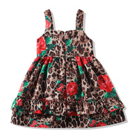 Load image into Gallery viewer, Baby Kid Girls Flower Leopard Print Dresses Wholesale 23030879
