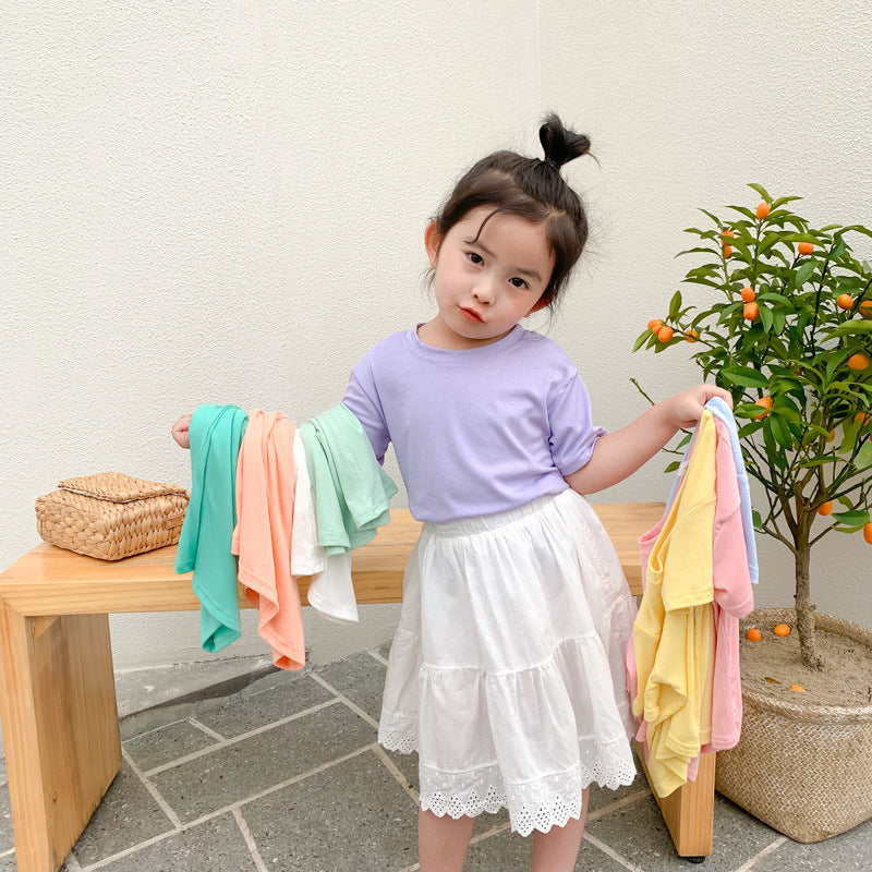 Baby Kid Unisex Solid Color T-Shirts Wholesale 23031510