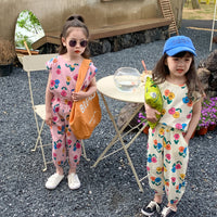 Load image into Gallery viewer, 2 Pieces Set Baby Kid Girls Flower Print Tops And Pants Wholesale 230315125
