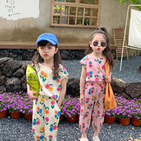 Load image into Gallery viewer, 2 Pieces Set Baby Kid Girls Flower Print Tops And Pants Wholesale 230315125
