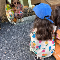 Load image into Gallery viewer, 2 Pieces Set Baby Kid Girls Flower Print Tops And Pants Wholesale 230315125
