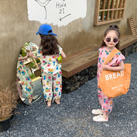 Load image into Gallery viewer, 2 Pieces Set Baby Kid Girls Flower Print Tops And Pants Wholesale 230315125
