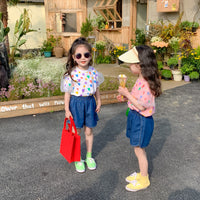 Load image into Gallery viewer, Baby Kid Girls Love heart Lace Print Tops Wholesale 230315130
