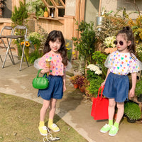 Load image into Gallery viewer, Baby Kid Girls Love heart Lace Print Tops Wholesale 230315130
