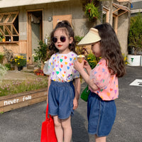 Load image into Gallery viewer, Baby Kid Girls Love heart Lace Print Tops Wholesale 230315130
