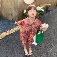 Load image into Gallery viewer, Baby Kid Girls Flower Print Jumpsuits Wholesale 230315132
