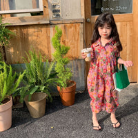 Load image into Gallery viewer, Baby Kid Girls Flower Print Jumpsuits Wholesale 230315132
