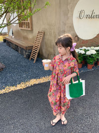 Load image into Gallery viewer, Baby Kid Girls Flower Print Jumpsuits Wholesale 230315132
