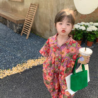 Load image into Gallery viewer, Baby Kid Girls Flower Print Jumpsuits Wholesale 230315132
