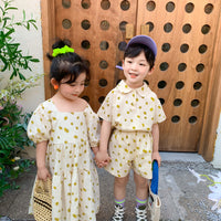 Load image into Gallery viewer, 2 Pieces Set Baby Kid Unisex Flower Print Shirts And Shorts Wholesale 23031514
