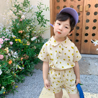 Load image into Gallery viewer, 2 Pieces Set Baby Kid Unisex Flower Print Shirts And Shorts Wholesale 23031514
